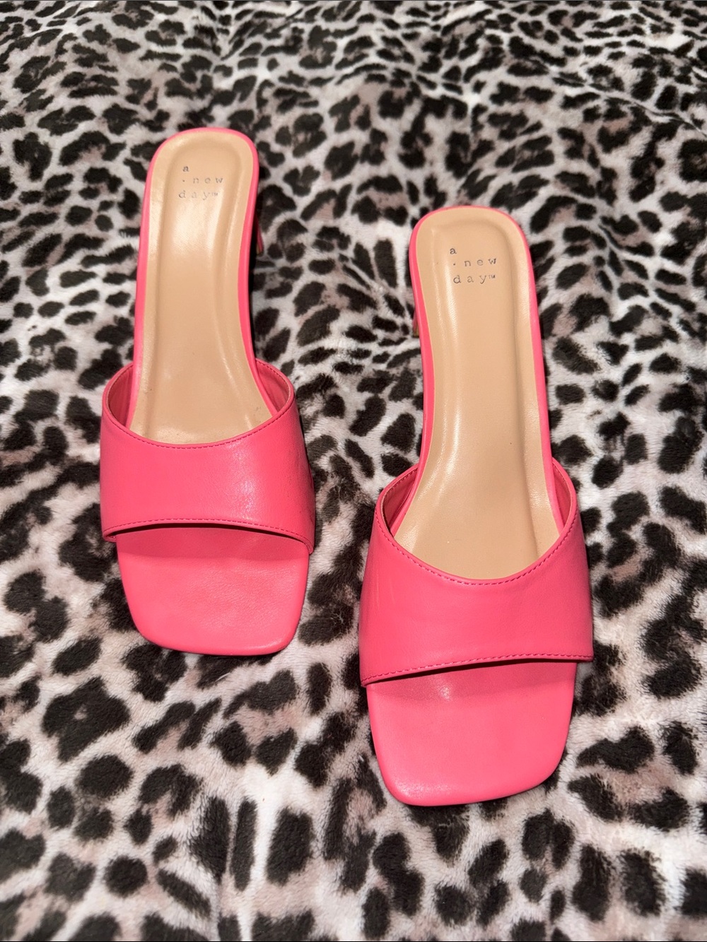 a new day Hot Pink Slide Mules